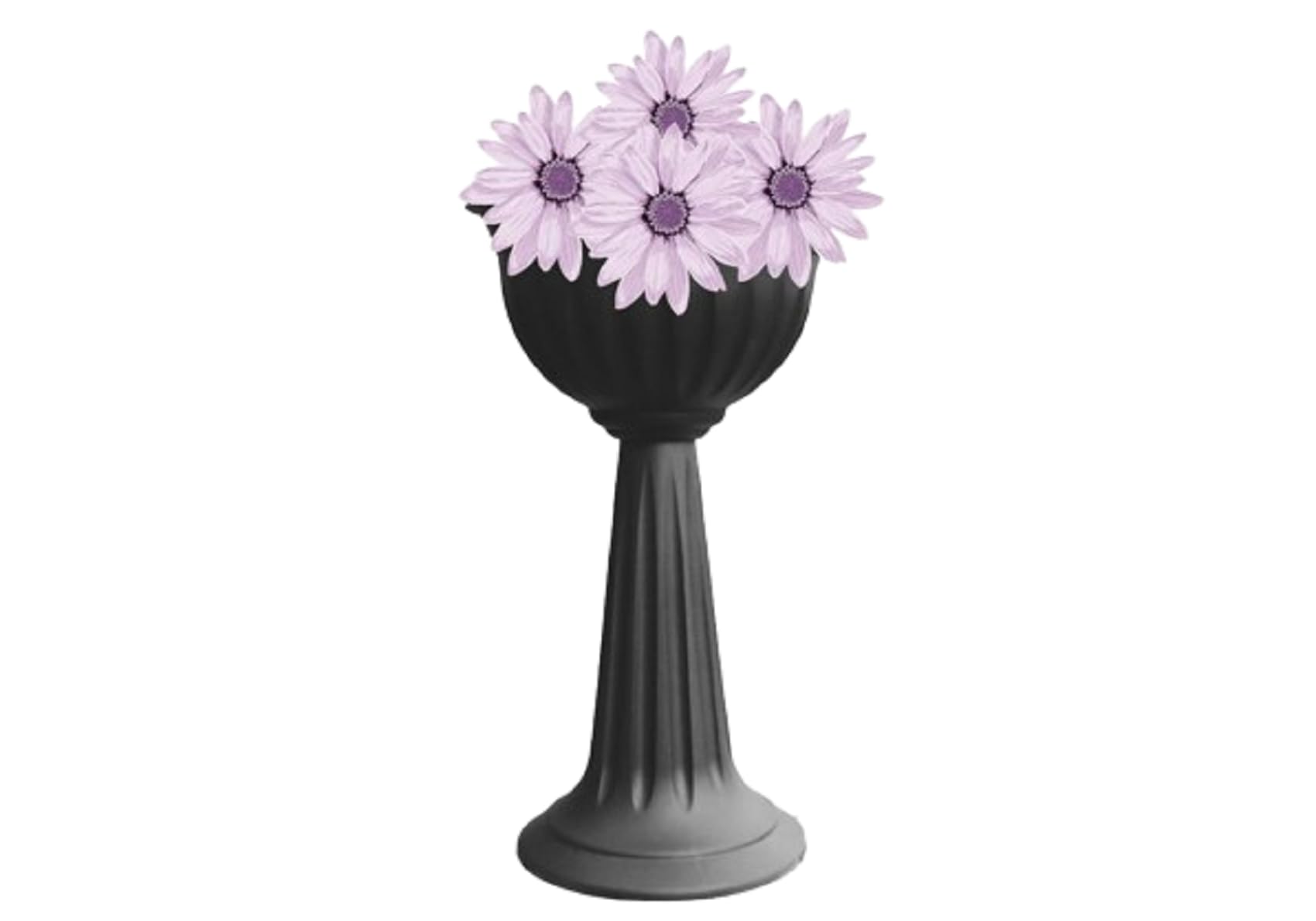 Khanary Plant Pots Urn Stand Plastic Nursery Pot Flower Planter Large Barrel Tub Planters Outdoor Garden Strong Tall No Drainage Lightweight Sturdiness Weather Resistant 75cm Black & Terracotta