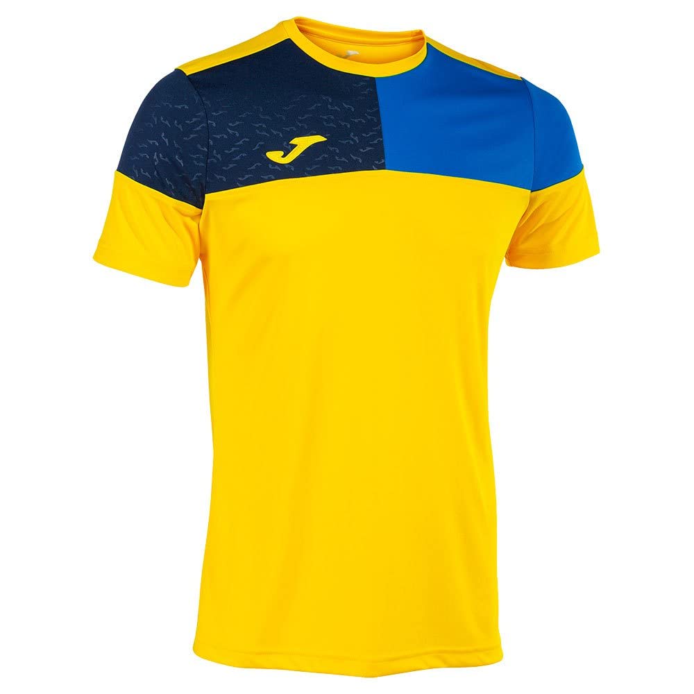 Joma Men's Crew V T-Shirt, Royal Yellow, 5XS