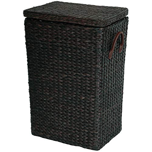 Oriental Furniture Rush Grass Laundry Basket - Black