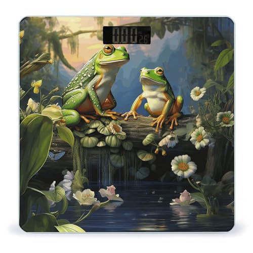 Báscula digital de baño con vidrio templado y pantalla LCD miniatura 1