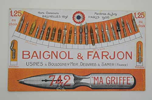Plateau de plumes Baignol & Farjon 1900 original France