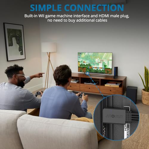 Image of AUTOUTLET 6.6FT /2M Wii to HDMI Converter Cable, Wii HDMI Adapter with HDMI Male Output, Plug and Play Wii to HDMI Cable for Nintendo Wii /Wii U to HDTV Monitor Projector, Supports 480i /480p /576i