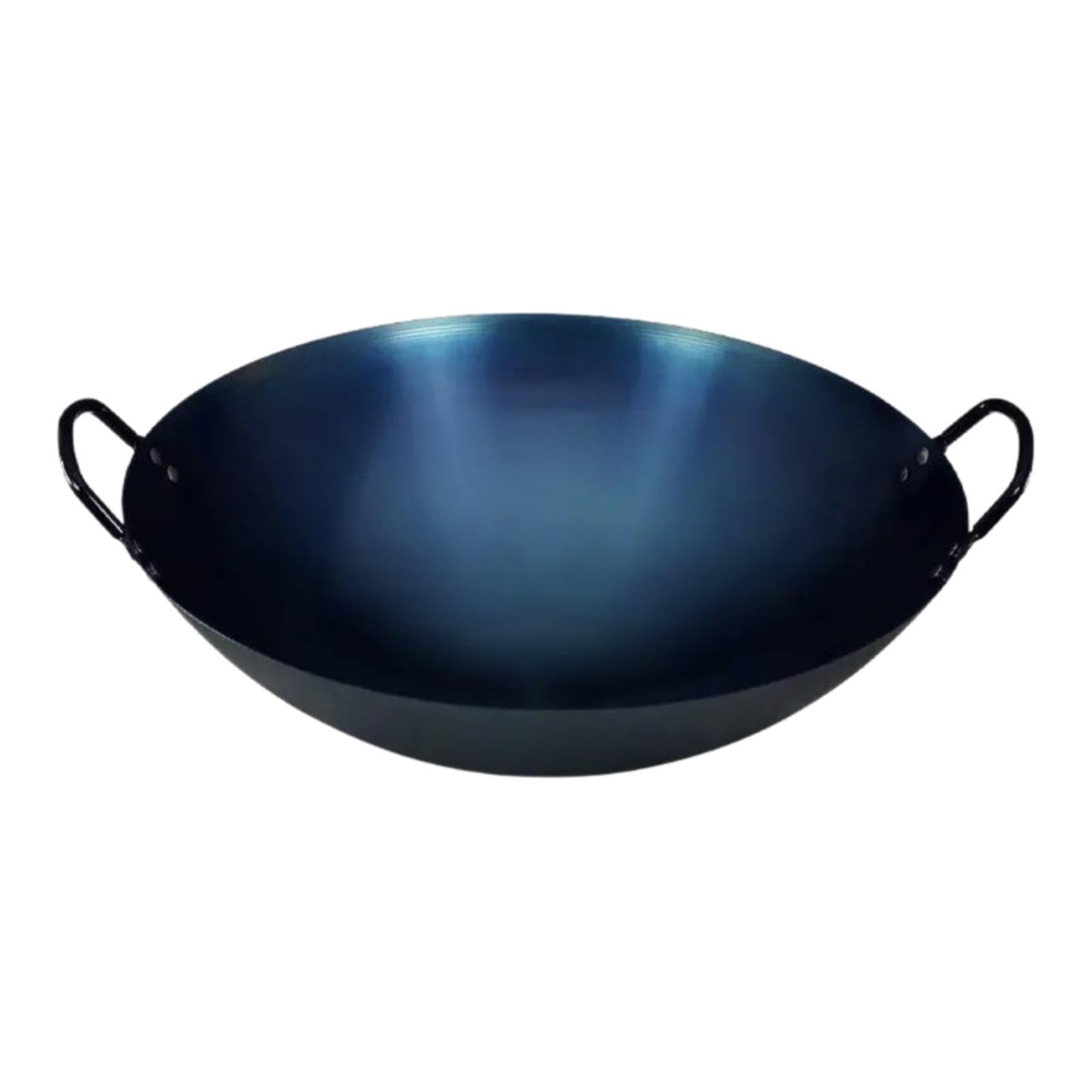 Wok en Fonte Ronde 36cm avec Poignées pour Cuisson et Friture