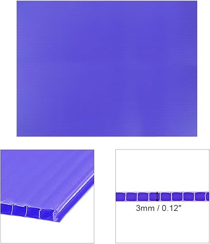 Miniatura 3 de uxcell Hojas de plástico corrugado, letreros azules en blanco de 0.118 in para patio, 12 x 16 pulgadas, tablero impermeable en blanco, 2 piezas