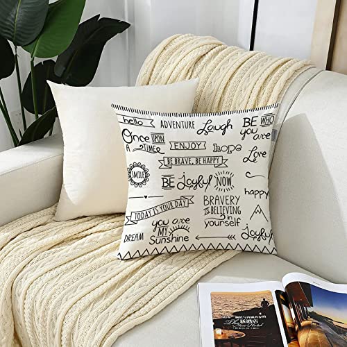 2er-Set Dekorativ Kissenbezug 45x45 cm,Abenteuer, verschiedene Zitate über Glück und Selbstwert E,Polyester Kissenbezüge Dekokissen Kissenhülle Set Kissen Fall für Sofa Auto Schlafzimmer Zuhause Dekor – Bild 4