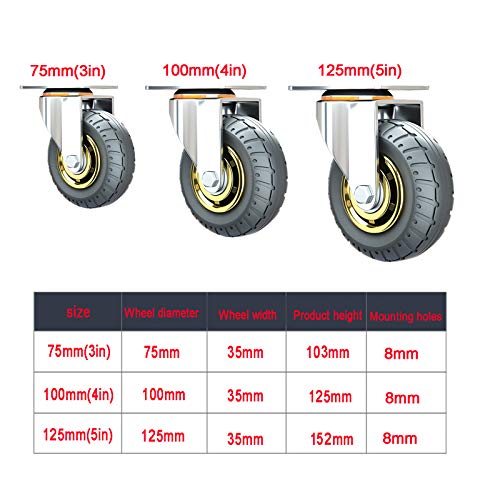 Roue pivotante en polyuréthane avec frein et double roulement pour chariot