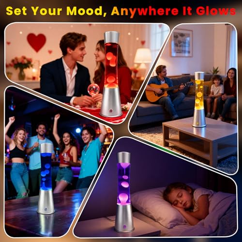 Image of 17 Colors Changing Liquid Motion Lamps LED Night Light for Kids Adults Teens 15.5 Inch Large Big Relax Mood Table Lamp for Birthday Gift Novelty Lighting Nightlight Bedroom Home Room Decor