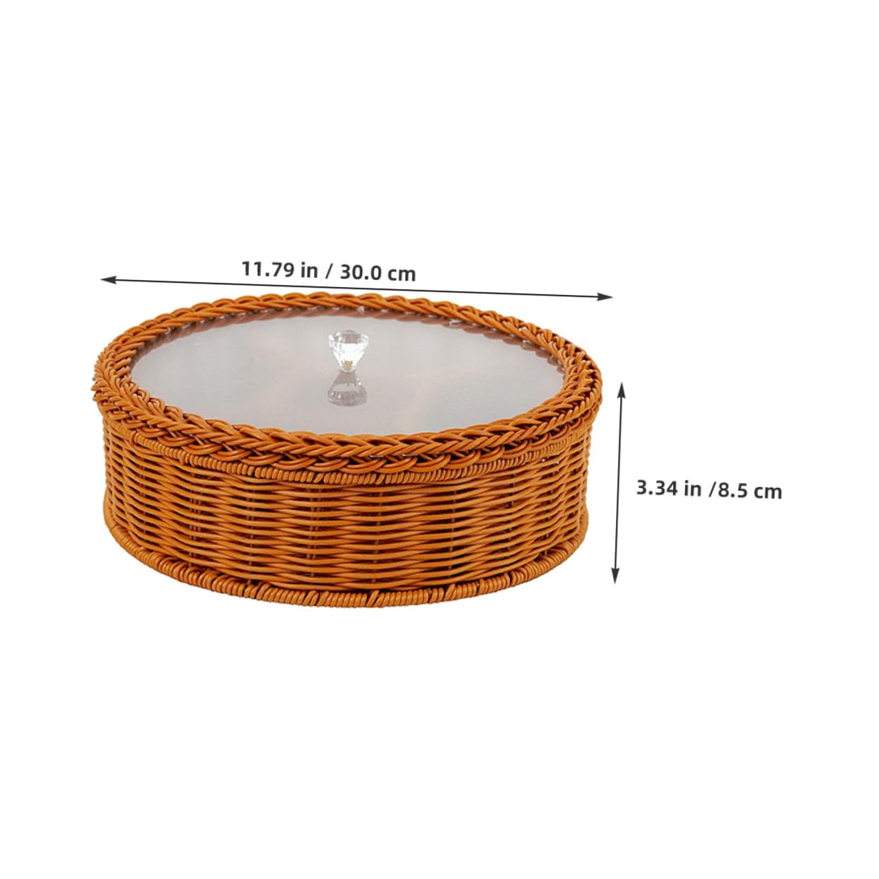 TOYANDONA Panier à Noix Compartimenté en Plastique Transparent, Plateau de Service Multi-usages, Design Tressé la Main, pour Salon et Bureau, Plateau Snacks et Fruits Secs Pratique