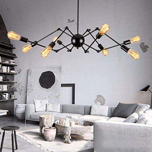 Preisvergleich Produktbild Pendelleuchte Bar Lampen Esszimmer Pendelleuchte Sputnik Licht Startseite Edison Beleuchtung ZHQHYQHHX (Lampshade Color : 8 Arms Black, Size : Kostenlos)