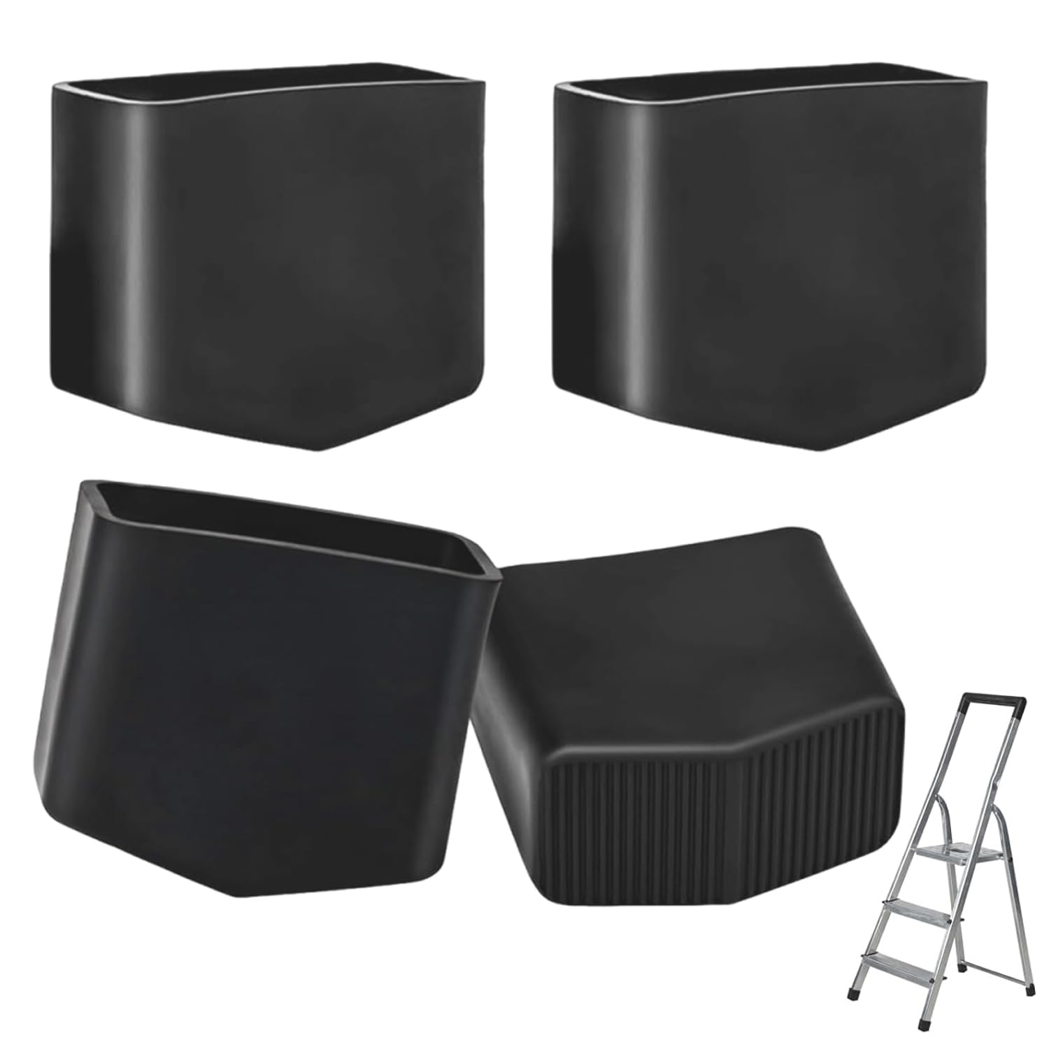4 PCS Rubber Ladder Feet Replacement – Non-Slip Step Ladder Feet Pads for Safety and Stability, Durable 40x20mm Rubber Covers for Indoor and Outdoor Use