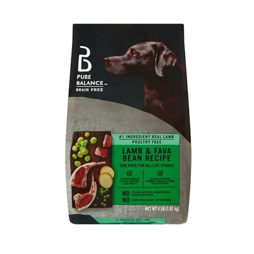Pure~Balance Grain-Free Lamb & Fava Bean Recipe Dry Dog Food ~ 4 Lbs ~ High-Protein, Hypoallergenic Dog Food for All Life Stages, Ideal for Large and Medium Dogs with Sensitive Stomachs ~ (4 Lbs).
