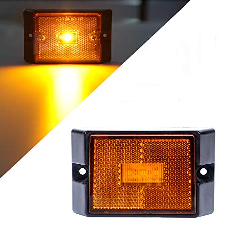 CZC AUTO LED Amber Side Marker Lights Sealed Submersible LED Clearance Reflector Lamps Waterproof Trailer Running Lights for 12V Boat Trailer Truck Marine RV (2 pack) - Thumbnail 5