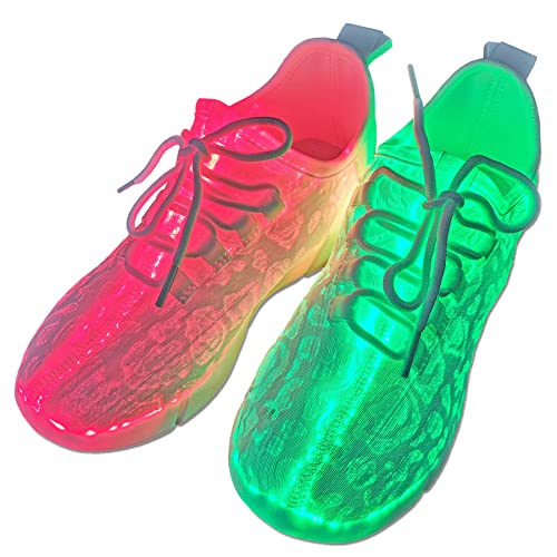 Hot Dingding Fiber Optic LED Shoes for Women Men Light Up Sneakers for Adult USB Charging Flashing Luminous Trainers Shoes White by Hot Dingding - Used condition - US$33.35