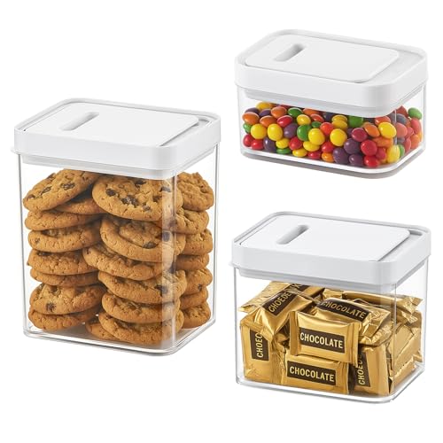 vacane Pump-Lock Airtight Food Storage Containers Set with Lids, 0.38/0.99/1.63Qt Plastic Cereal Containers, Stackable Kitchen Storage Containers Set for Flour Snack Sugar Coffee, Dishwasher Safe by vacane - Used condition - US$19.13