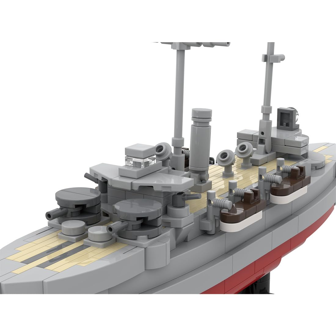 SMS Siegfried MOC Klemmbaustein Kriegsschiff 1:300, 609 Teile | Anspruchsvolles MOC-Bauprojekt für Fans historischer Kriegsschiffe, Militärmodelle und anspruchsvoller