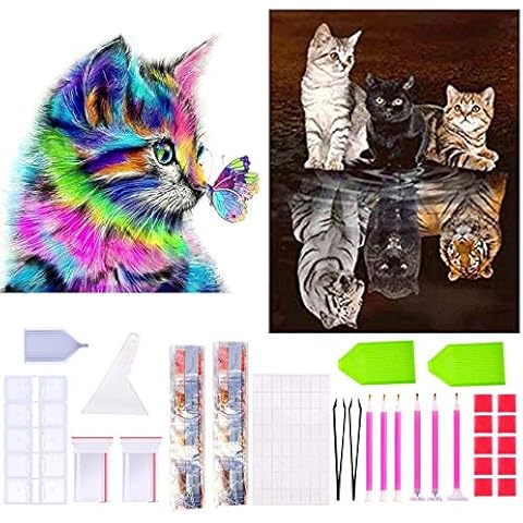sancuanyi 2 Pack 5D Diamond Painting Full Drill Set, DIY Diamond Painting, Beach, Cross Stitch Diamond Decoration for Home Wall Decoration Cover