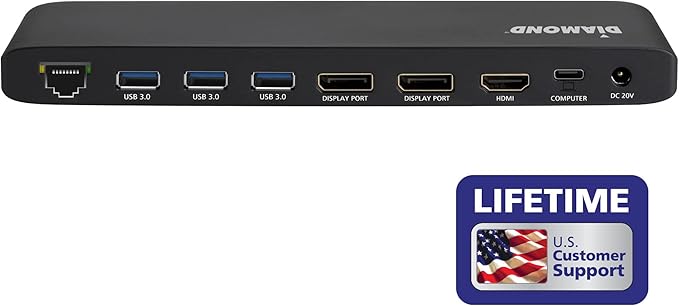 Docking Station USB-C Triple Display Diamond Multimedia 4K, 13 Puertos, 65W miniatura 8