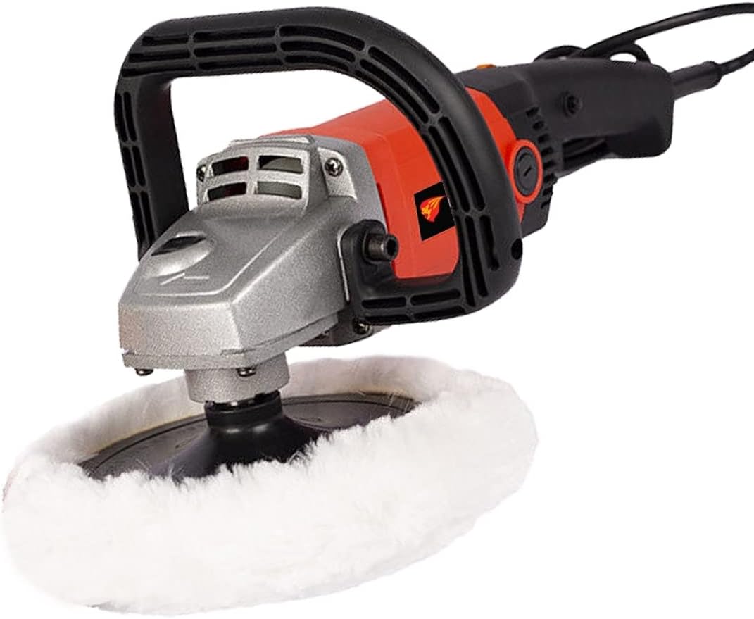 LFT-1307 Heavy Duty Cordless Car Polisher, Powerful 1200W robust motor, 3000 Rpm with 3 Months Warranty, 6 Variable Speed Controller, Portable Handle (Red)
