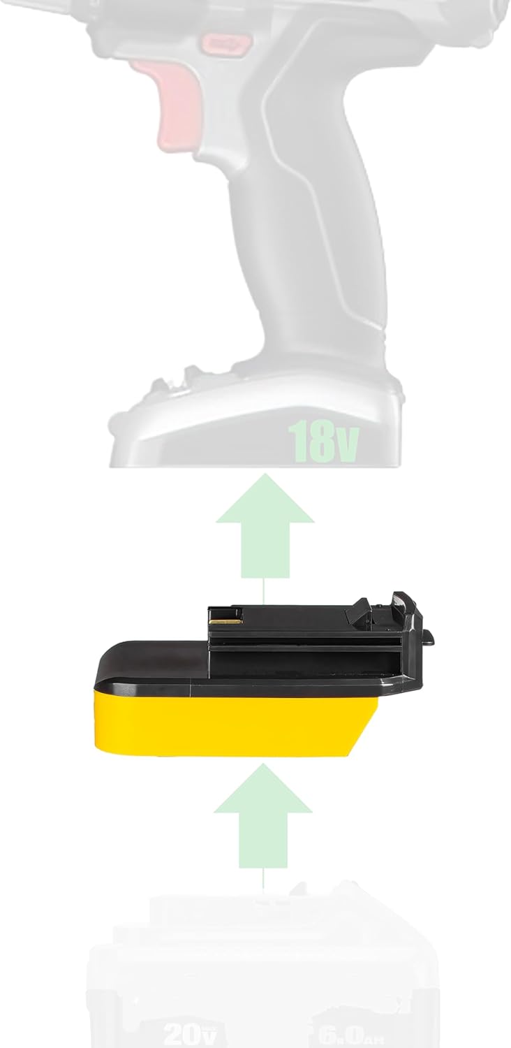 1x Adapter for DeWalt 20v MAX Li-Ion Battery to Power for Porter Cable 18V Ni-CD Tools -No Charging Function - Adapter Only