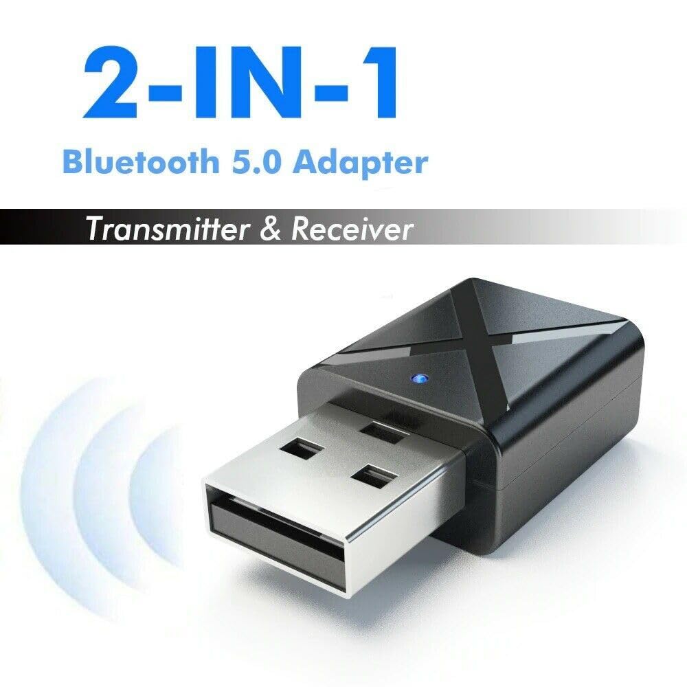 Digitalkey Bluetooth 5.0 Adapter nadajnik i odbiornik USB do telewizora, komputera, słuchawek, głośników, radia samochodowego z kablem audio AUX 3,5 mm