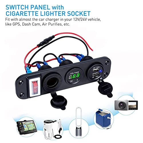 Cargador doble QC3.0 con voltímetro digital e interruptor inteligente 7