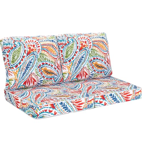 JMGBird Outside Chair Cushions Waterproof Deep Seat Cushions with Ties