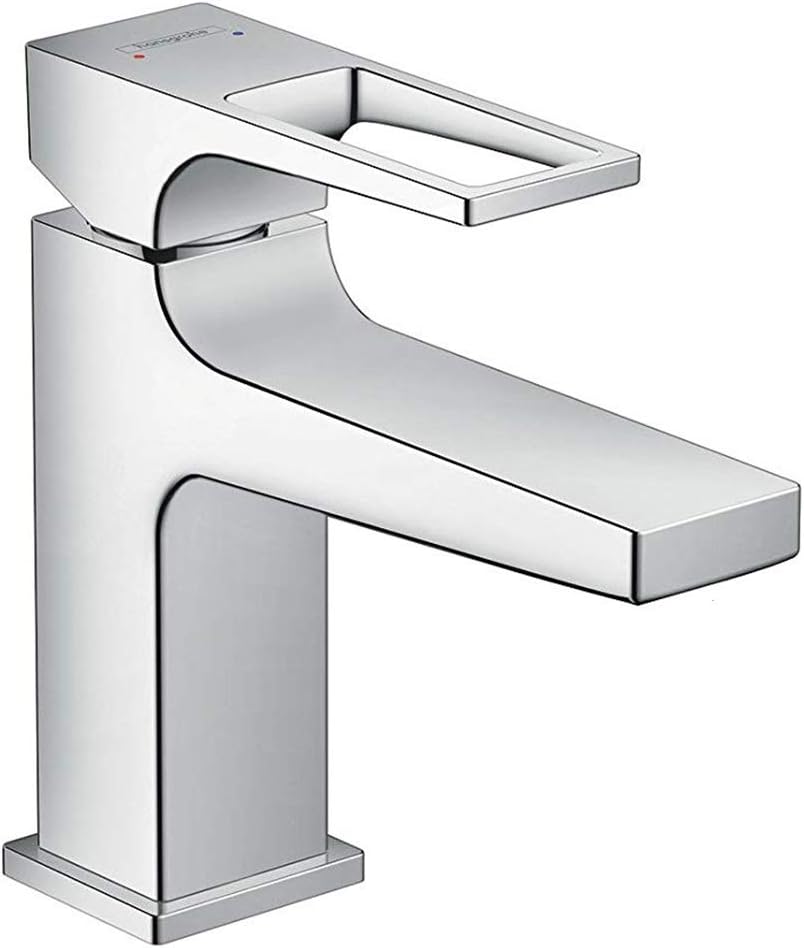 hansgrohe Metropol Basin Tap 100 with Loop Handle, for Cloakroom Basins, Push-Open Waste, chrome