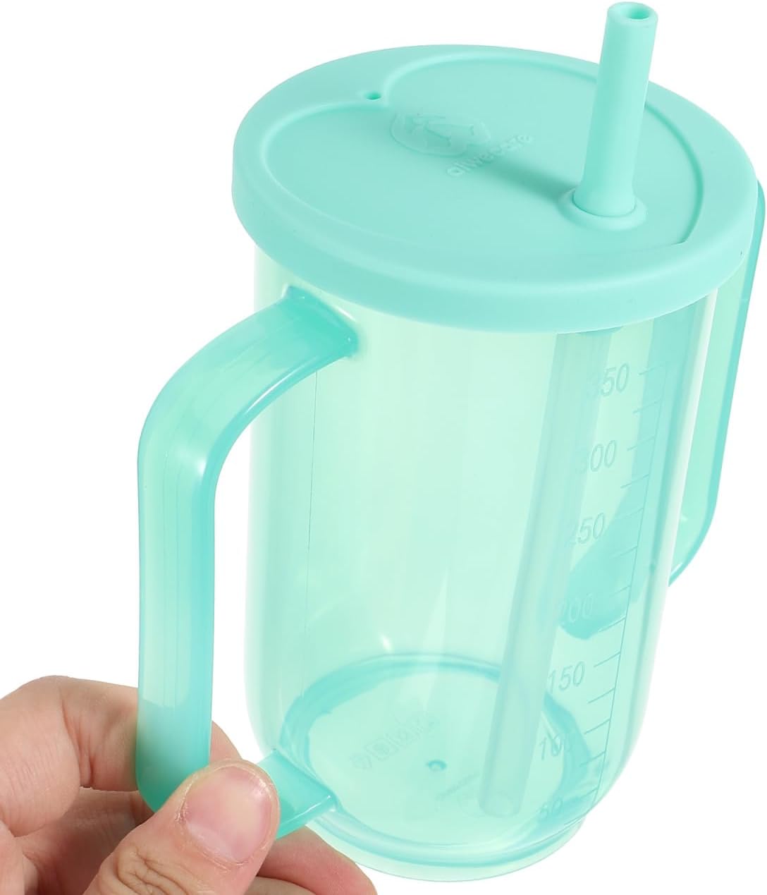 Adult Sippy Cup for Elderly Plastic Spill Proof Cup with Lid and Straw 2 Handles No Spill for Disabled Dysphagia Patients (Blue) - Image 6