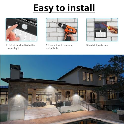 Image of GIGAWATTS Solar Wall Light Outdoor Waterproof | Motion Sensor LED Solar Lamp for Balcony, Garden, Fence & Home Decor | Wall Mounted Solar Powered Light for Yard & Terrace (Pack of 1, Cool White)