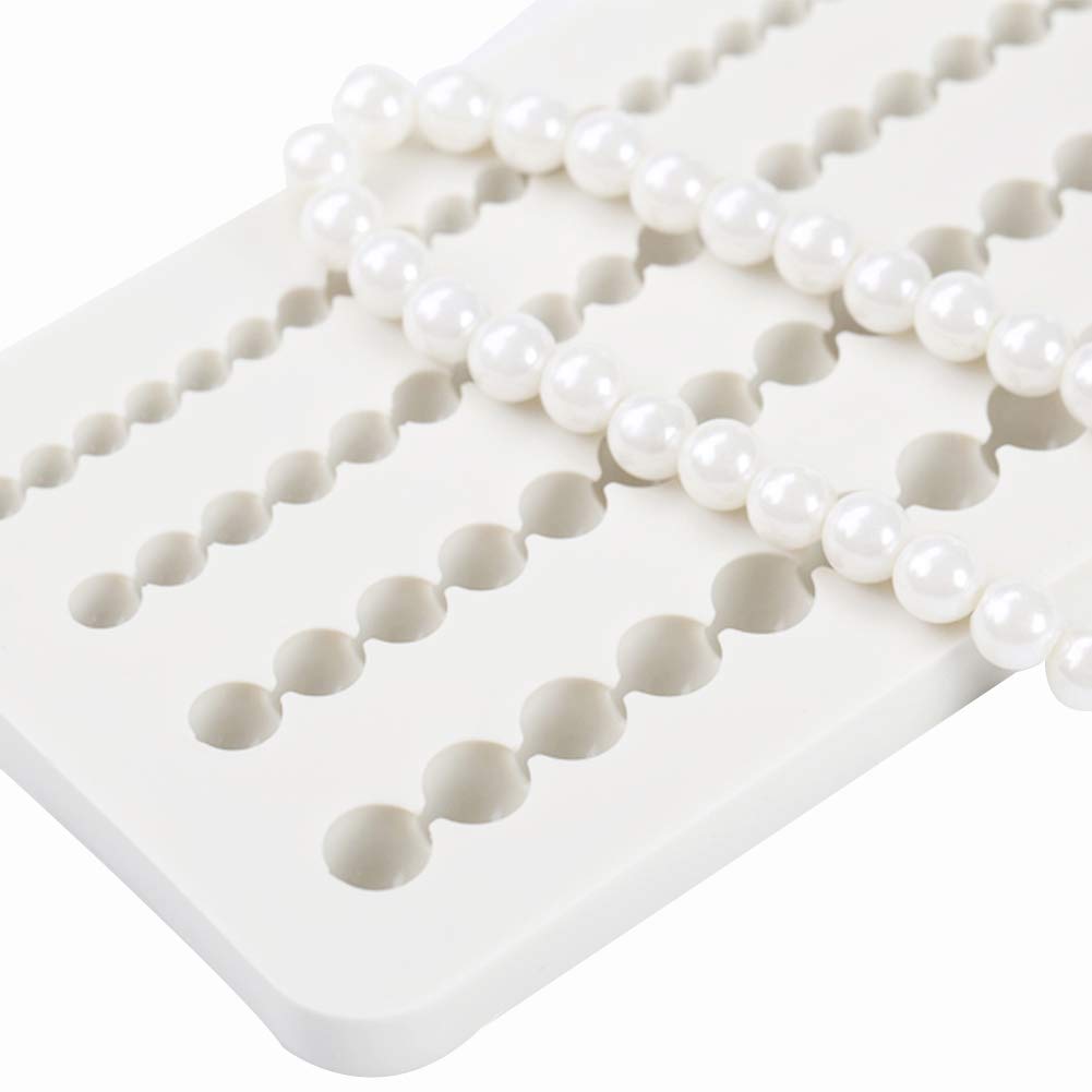 Cuentas perlas molde de silicona Fondant decoración molde cadena de perlas decoración de pasteles Sugarcraft herramienta de decoración