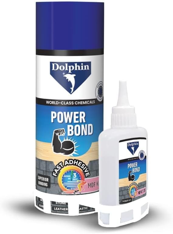 Fast Adhesive Power Bond MDF Kit 400ML – Strong Super Glue with Activator, Wood Glue, Nail Glue, Silicone Sealant, Epoxy, and Rust Remover – Multi-Purpose, Safe, and Heavy-Duty Adhesive