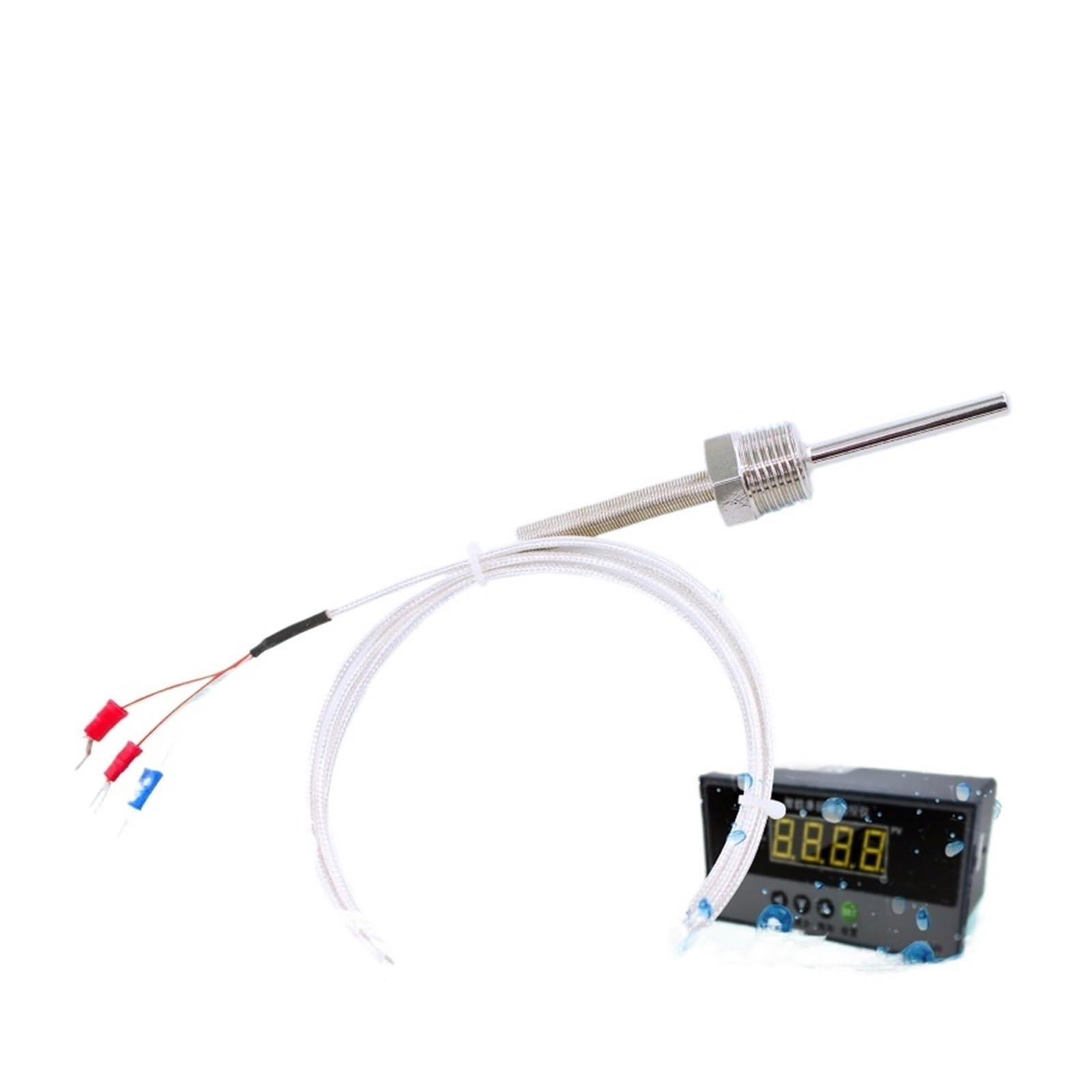 Resistencia térmica WZP-291, Sensor de Temperatura Pt100, Resistencia térmica Fija de Dos Hilos/Tres Hilos de 4 Puntos(L=15m)
