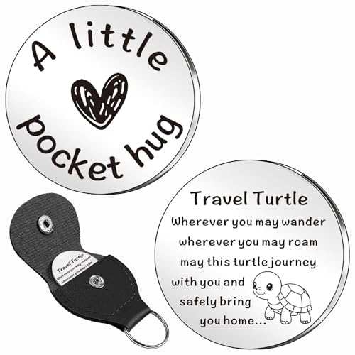WTOPP Travel Turtle Pocket Hug Gifts,Travel Gifts For Men Women,Good Luck Gifts For Her Him Family Travelling Presents