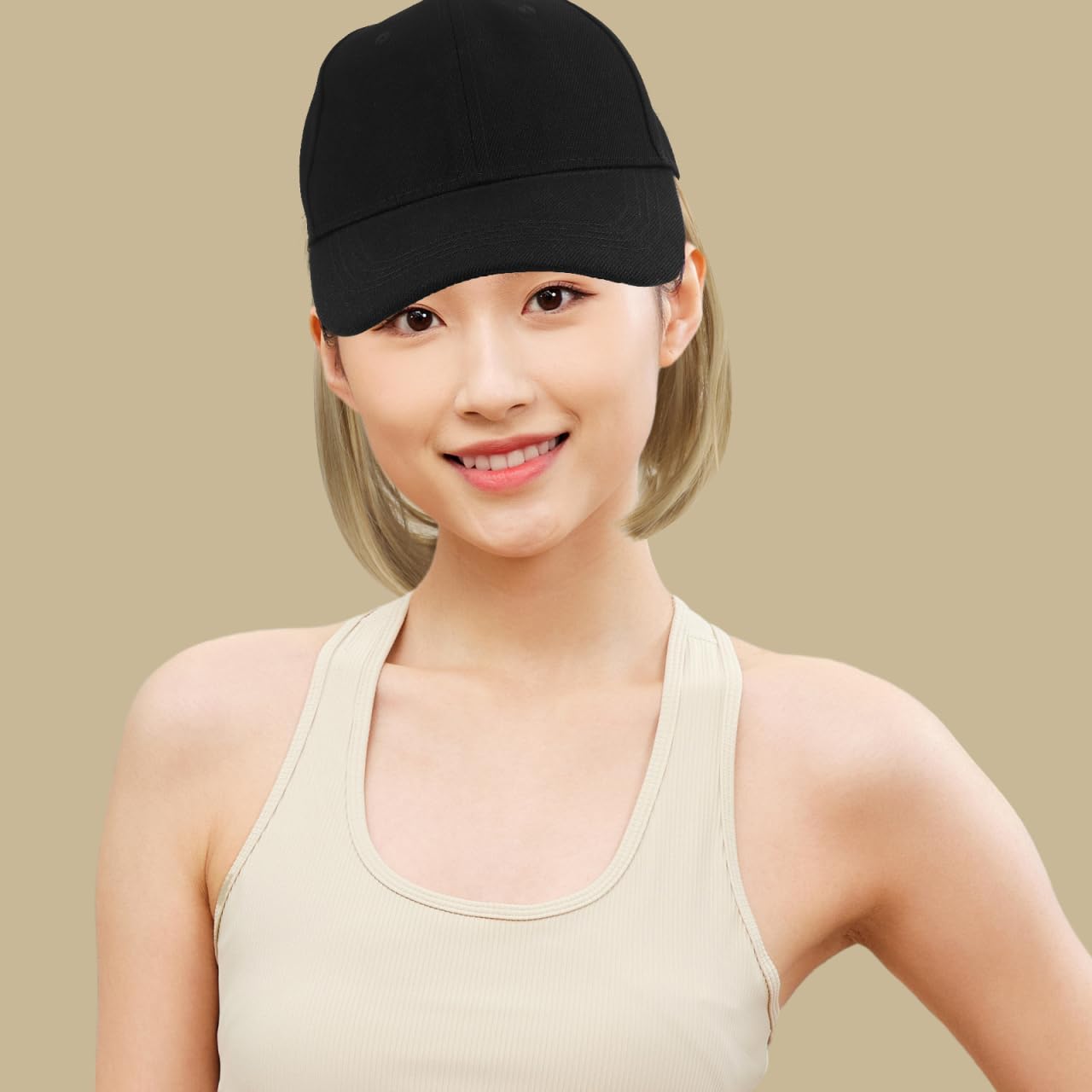 Ipetboom Women S Baseball Cap with Hair Attached Short Straight Wig Hat Hair Extensions Sun Hat for Outdoor Travel Parties and Daily Wear - Image 4