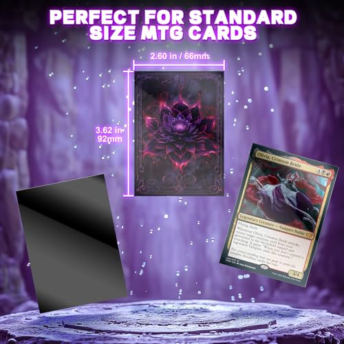 Image of MTG Card Sleeves 100CT (Crimson Black Lotus), Matte Art Card Sleeves, Matte Back & Clear Front, 66x92mm