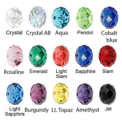 Image of 350pcs Czech Faceted Rondelle Crystal Glass Beads 8mm Bulk Silver Shade