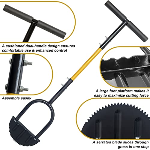 38 Inch Manual Lawn Edger Half Moon Grass Edger with TStyle Long