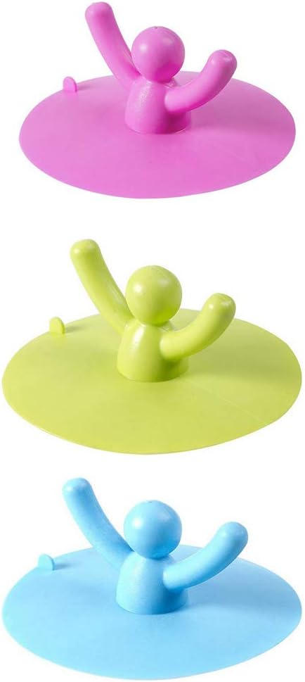 YFMD 3 Piece Silicone Cute Sink Floor Drain Stopper Plug Shower Bath Tub Universal Kitchen Bathroom