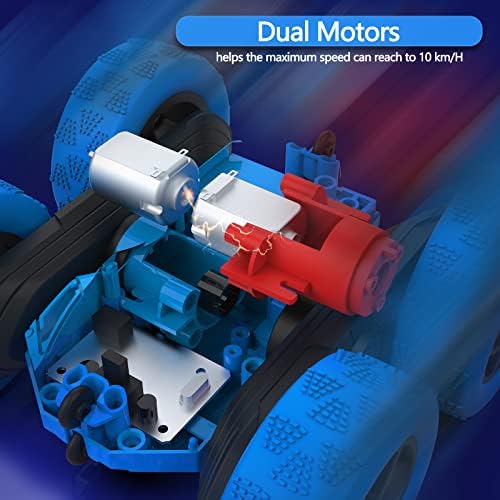 Hamdol Remote Control Car for Kids, Hamdol 360° Rotating RC Stunt Car Double-Sided 4WD Electric Vehicle with LED Lights, 2.4GHz Rechargeable Toy Cars for Boys Girls Age 6 7 8 9 10 11 12, Birthday Gift - View 5