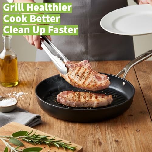 TECHEF - Onyx Collection, 12-inch Grill Pan For Stove Top, Nonstick Grill Pan For indoor cooking, PFOA-Free, Heavy-Duty Aluminum, Made In Korea (No Induction) - Image 4