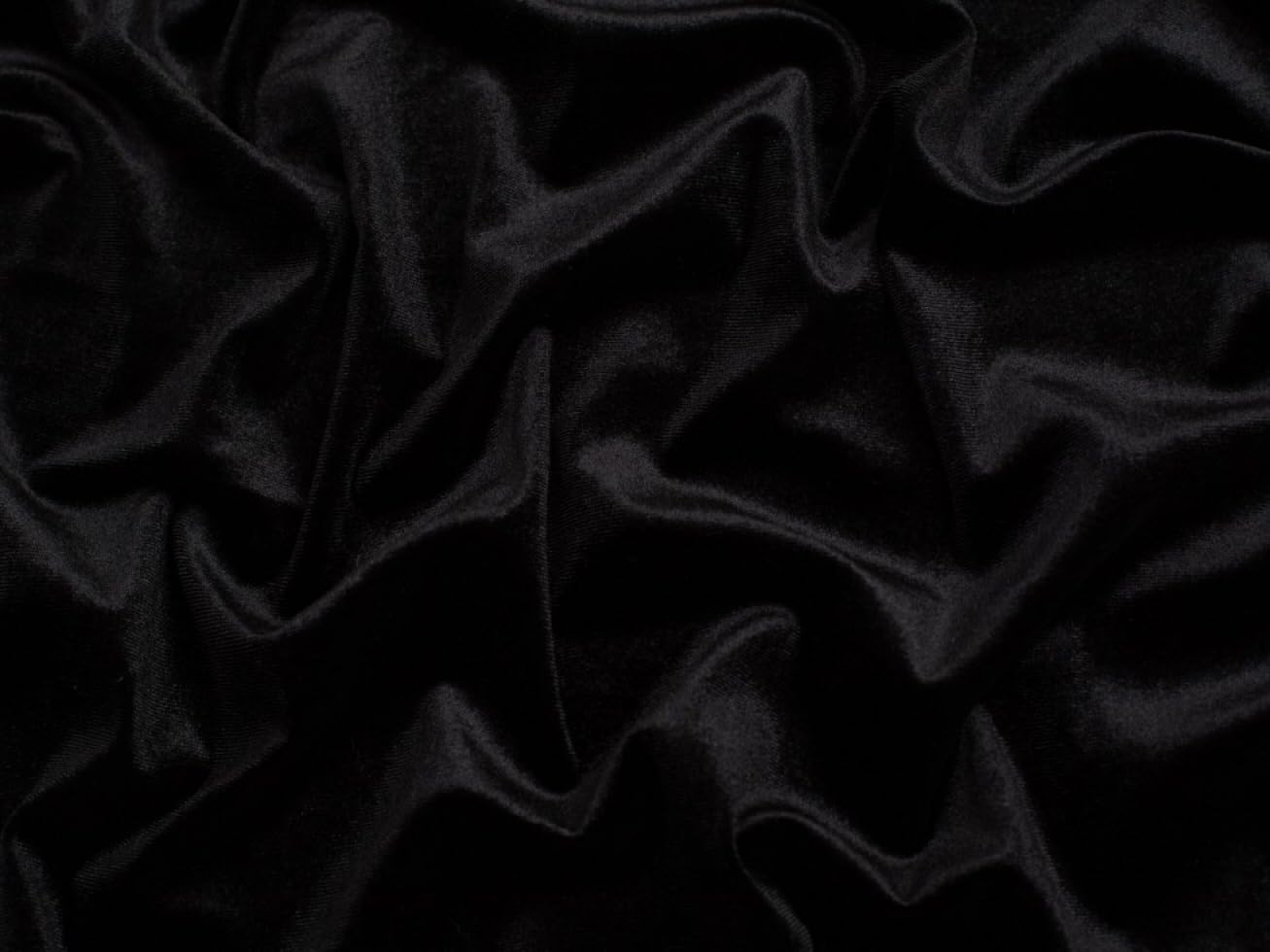 Minerva Velvet Stretch Knit Fabric Black - per metre