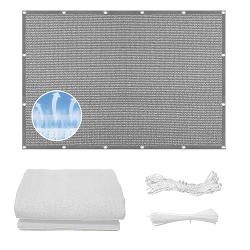 Toile rectangulaire avec œillets haute résistance gris clair - 8