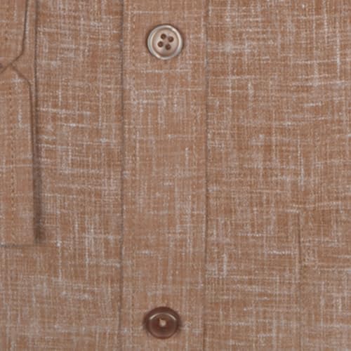 Image of ACCOX Premium Breathable Cotton Linen Full Long Sleeves Plain Brown Regular Fit Formal Shirt for Men (S GCR303)