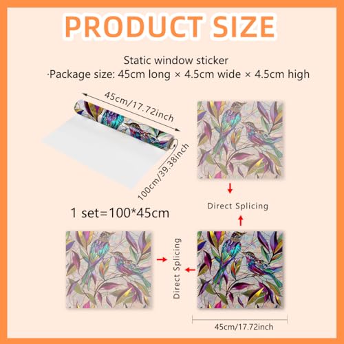 Vinilo Decorativo para Ventanas con Pájaros 17.7x39.37 in miniatura 5
