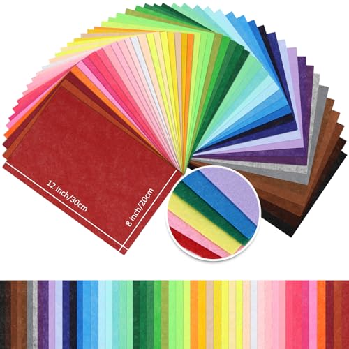 thin felt fabric sheets assorted colors stiff felt sheets for crafts diy patchwork sewing projects decoration stiff 50 colors 812 inches