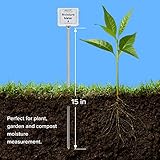 Reotemp 15 Inch Garden and Compost Moisture Meter, Garden Tool Ideal for Soil, Plant, Farm and Lawn Moisture Testing