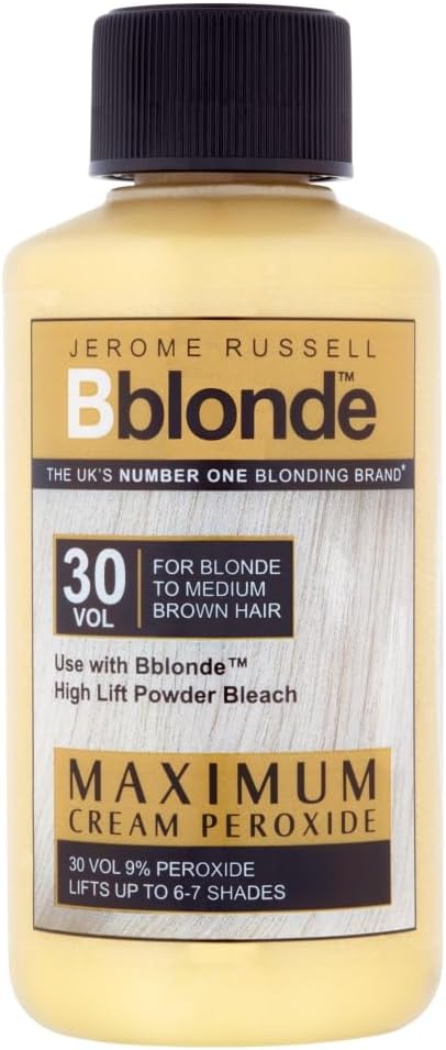 Bblonde Maximum Lift Cream Peroxide 30 Vol - Permanent Blonde Hair Dye for Blonde to Medium Brown Hair Colour, Hair Bleach with 9% Peroxide & Avocado Oil, Lifts 6-7 Shades, 75ml