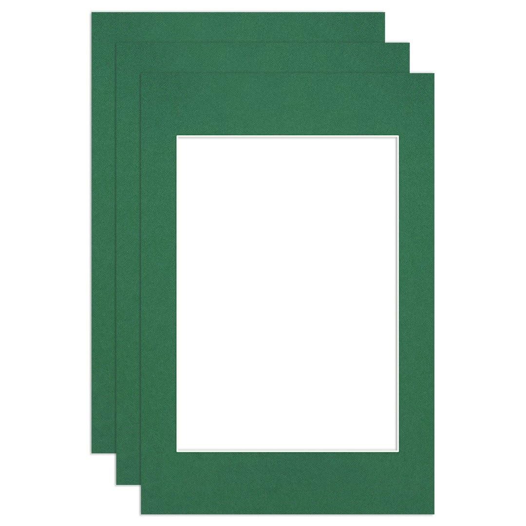 Procut Global 60x40cm Emerald Picture Mounts to Fit A3 Aperture - Precision Cut Cardboard Photo Mount - Ideal for Frames, Prints, Artwork & Certificates - Sizes & Colours Available - 3 Pack — image 1