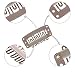 Gurxi Marron Clips de Presion Clips de Peluca de Metal Peines Clips...