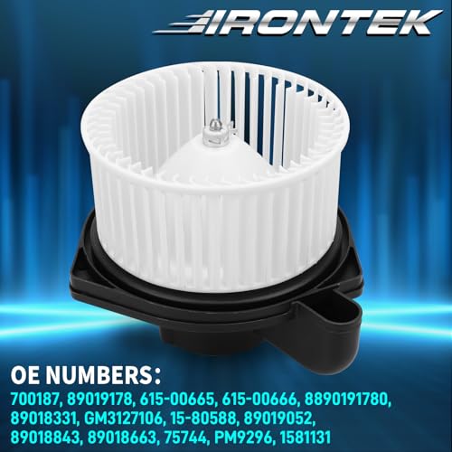 Image of IRONTEK 89019178 HVAC Blower Motor with Fan Cage for 2004-2012 for Chevrolet Colorado, 2003-2006 SSR, 2004-2012 for GMC Canyon, 2006 for Isuzu i-280 i-350, 2007 for Isuzu i-290 i-370 700187 15-80588
